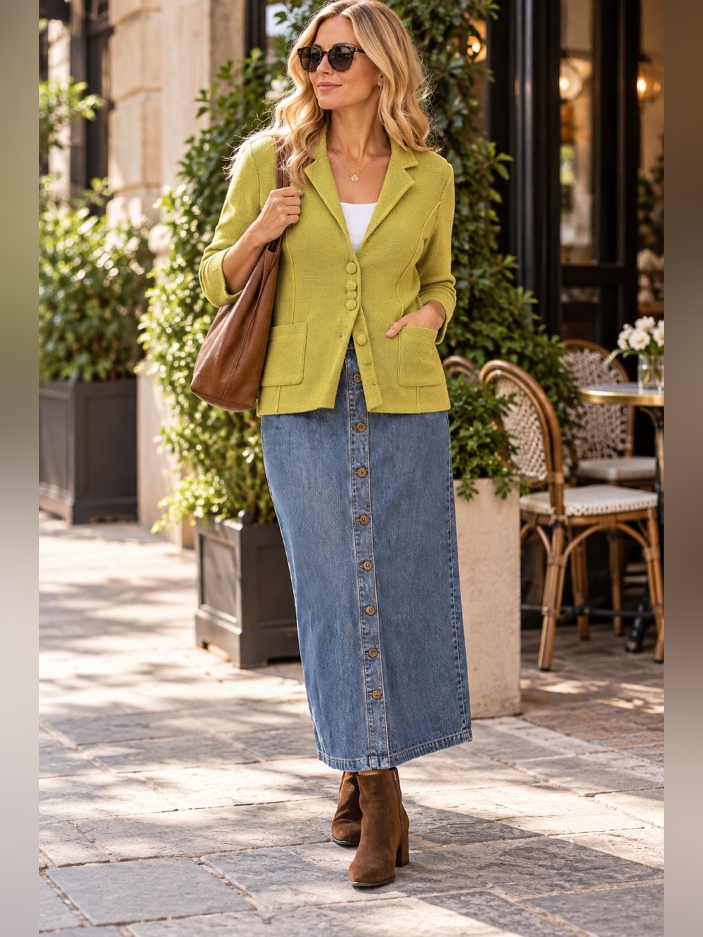 Audrey & Grace Milano Sweater Button-Front Cardigan Autumn Gold Colour NWT